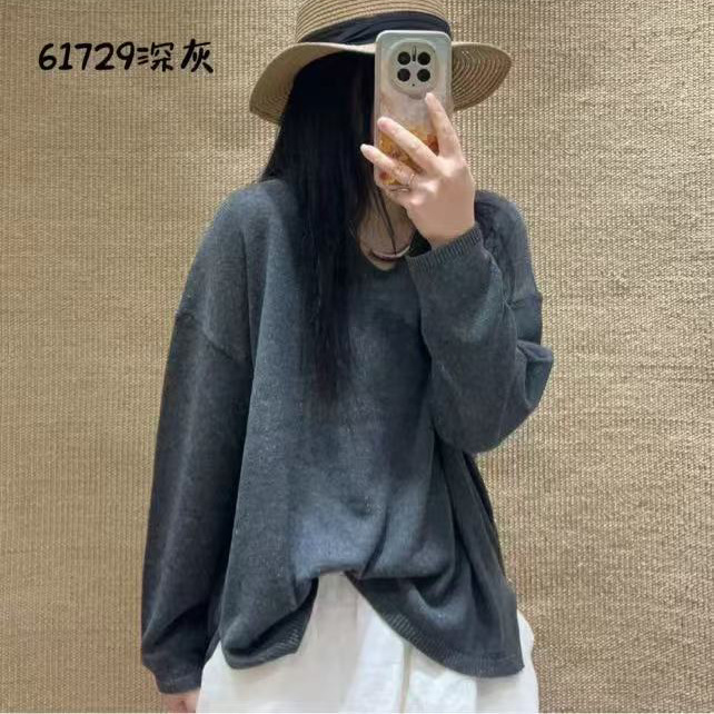 秋季新品外穿长袖针织衫V领毛衣上衣|undefined