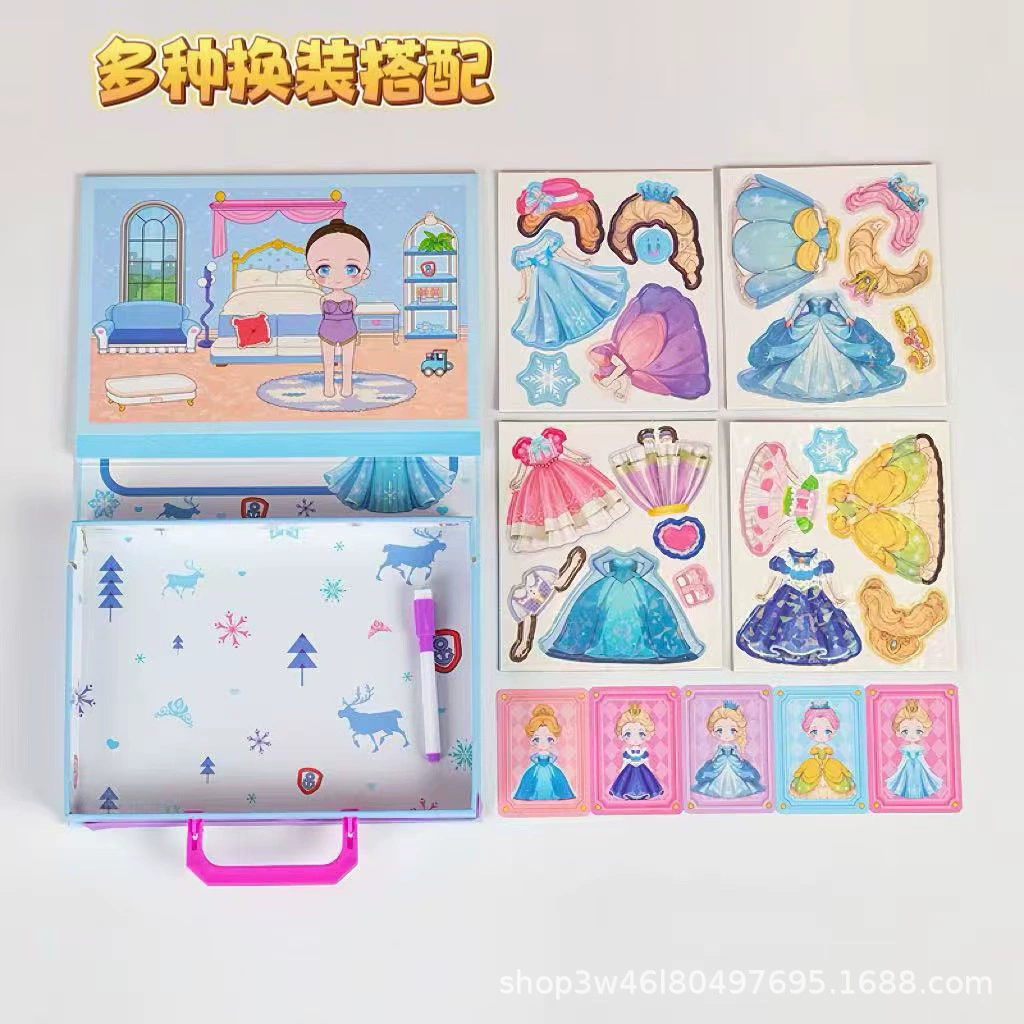 Sanrio, магнитная подарочная коробка для переодевания, пони принцесса, милый наклейка, принцесса Эльза