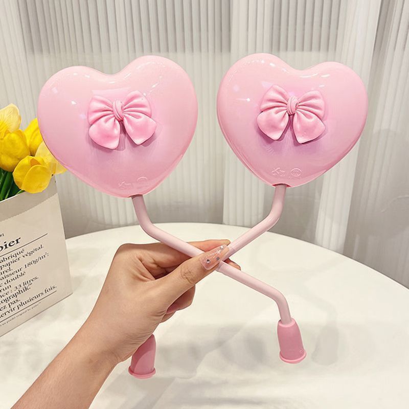 Aima Electric Vehicle Heart-Shaped Rearview Mirror (Other Electric Vehicle Accessories) - pink-bow-heart-shaped-hd-rearview-mirror-pair