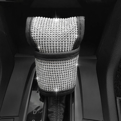 Car interior diamond-embellished emergency brake cover gear shift cover full diamond safety belt shoulder pad car handle pad rearview mirror cover