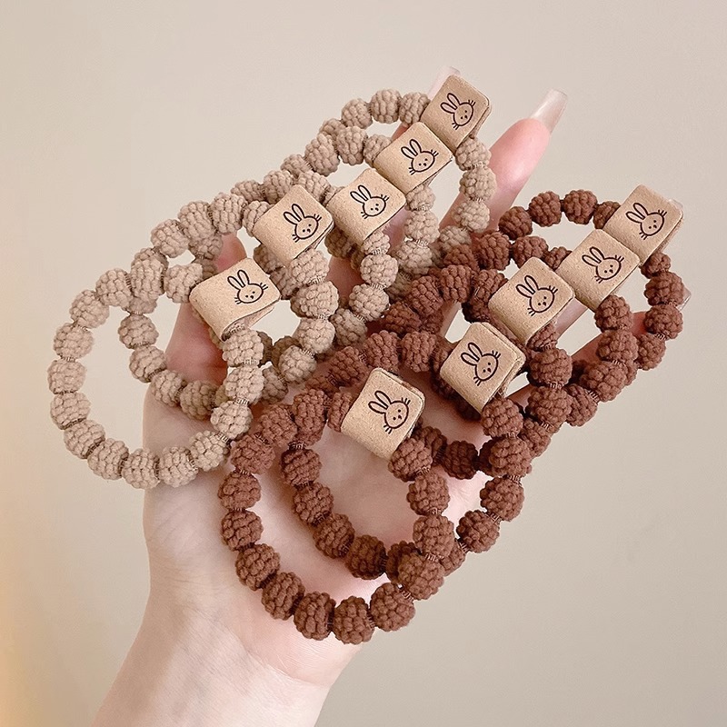 2024 nuevo anillo de cabello de oso para mujeres simple y versátil cuerdas de cabello de alta elasticidad no lesionan cuerdas de cabello de cola de caballo adornamiento para el cabello