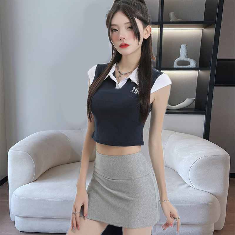 Women's Skirt Spring and Summer Hot Girl Style Skirt High Waist Slimming Hip Skirt Split Anti-running Skirt