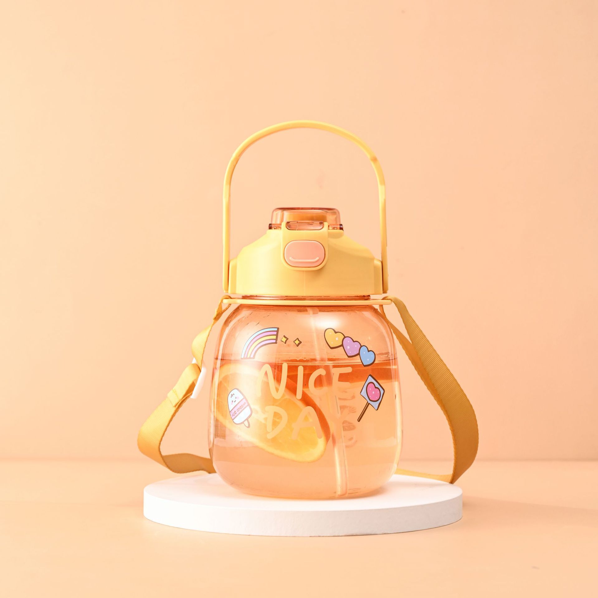 Yitong nueva taza de agua de gran capacidad de doble bebida, taza de silicona con paja, botella de agua de 1100ml logotipo personalizado de fábrica