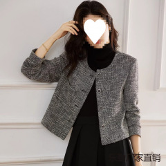 御姐风外套女长袖春秋季新款百搭短外套休闲修身型涤纶外穿上衣女