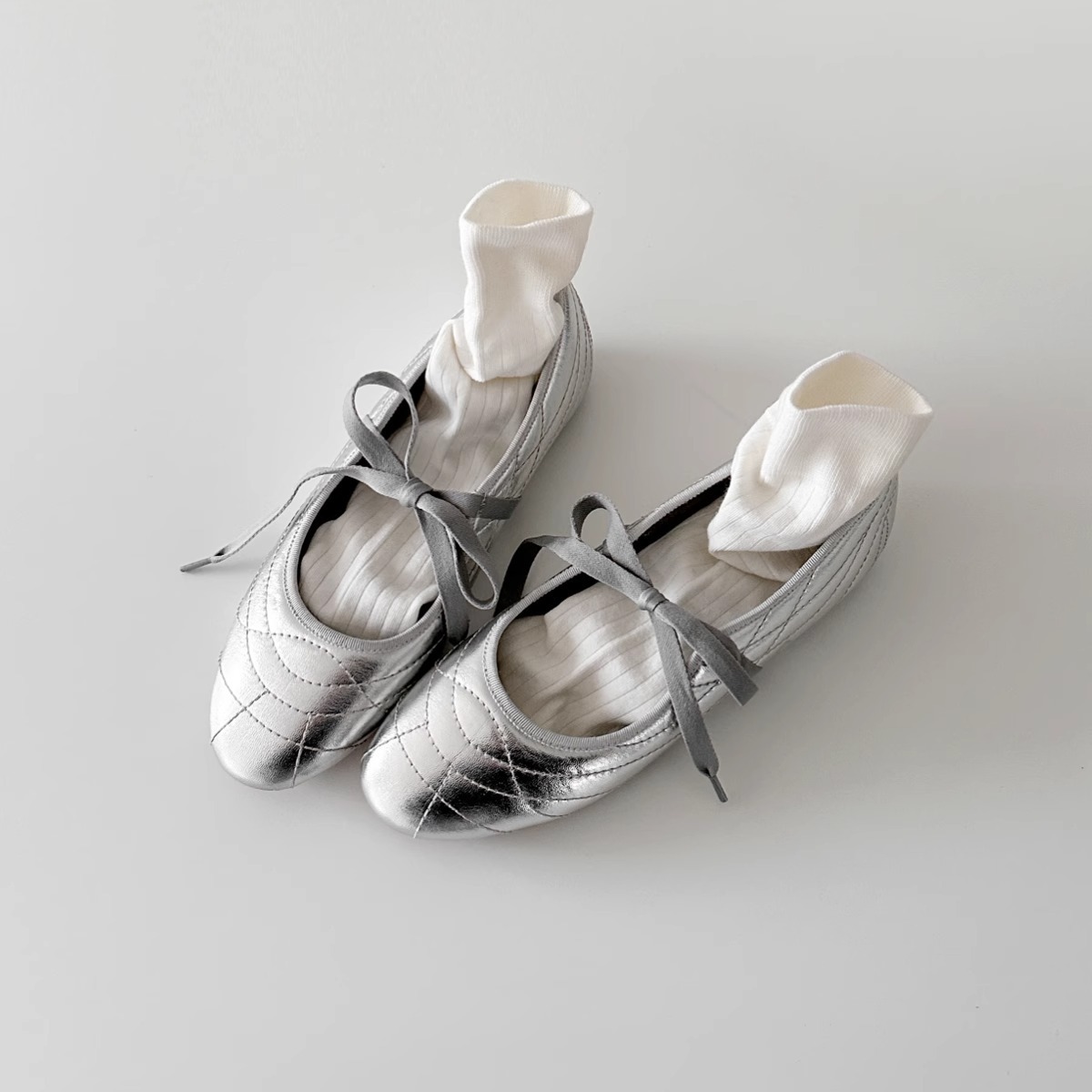 in stock-College Style French Style Round Toe Lace-Up Shallow Mouth Retro Slip-On Flat Casual Mary Jane Ballet Flats