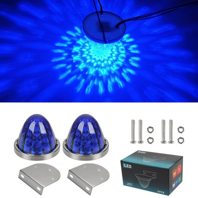 Gündüz işıqları | Diamond Watermelon Light Glass-Type Plastic - 10-30v-always-on-blue-pack-of-two-2-brackets