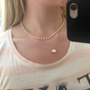 Fashionable accessory, pendant from pearl, necklace, European style