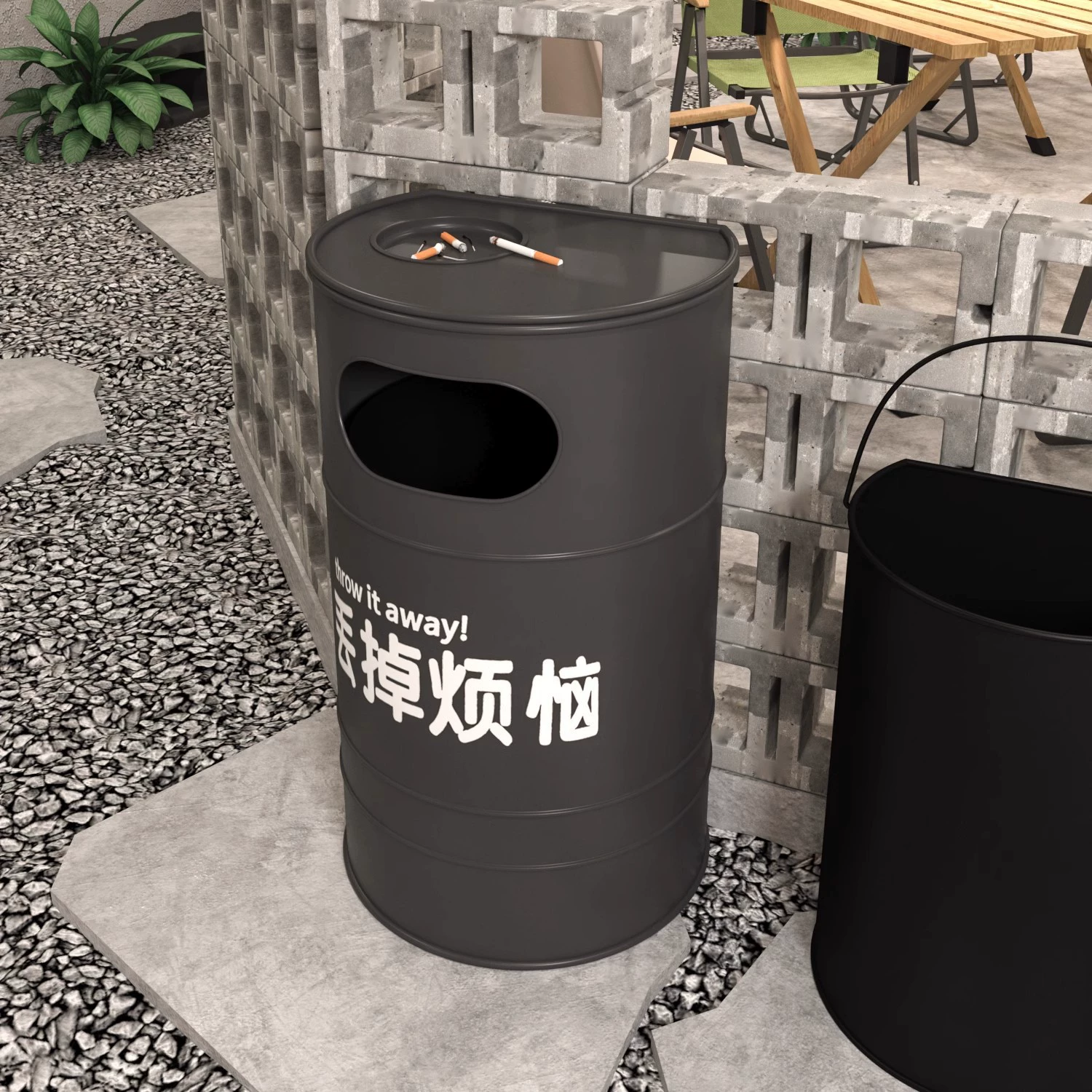 Открытый кемпинг Живописное место Коробки для фруктовой кожи Промышленные ведра для воздуха, мусорные баки для наружной санитарии Классификация мусорных баков