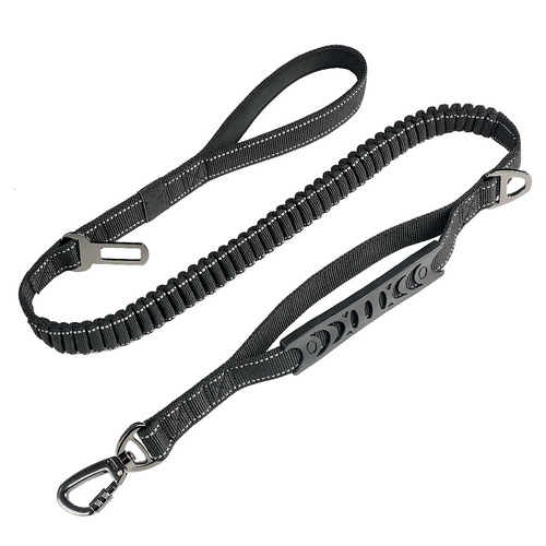 Amazon explosion-proof car safety dog ​​leash multifunctional car seat belt two-hand pet retractable traction rope
