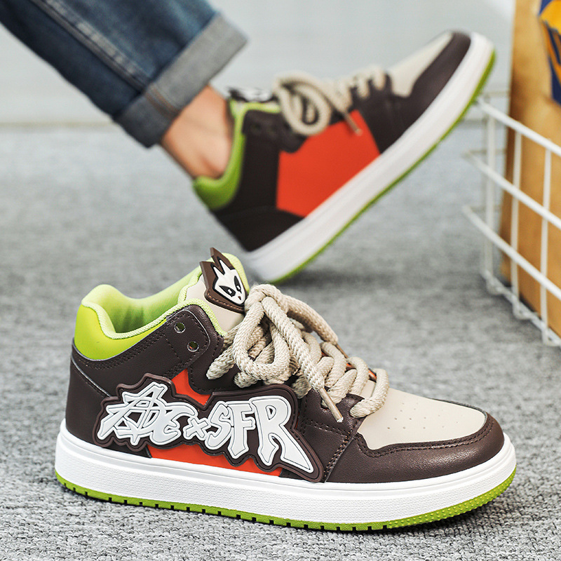 Herren Mid-top Board Shoes Im Angesagten Schul-stil Sneaker_voghion.com