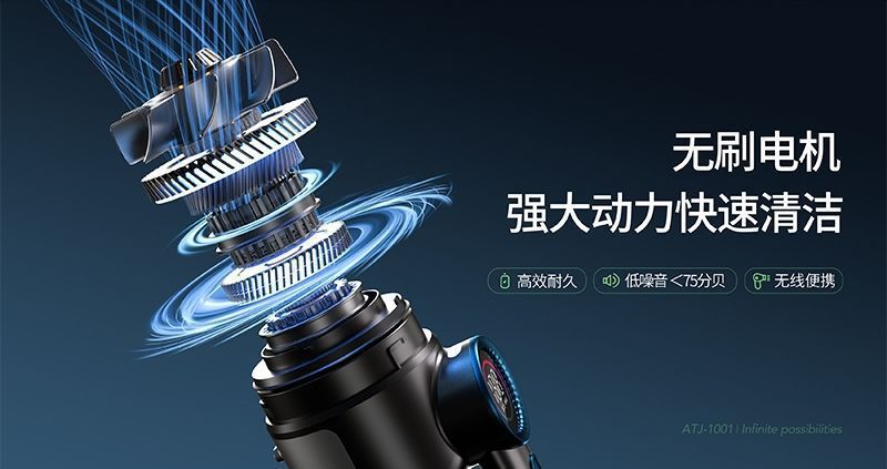 Car vacuum cleaner with super powerful suction, wireless handheld small portable vacuum cleaner for cars, with integrated suction and blowing functions