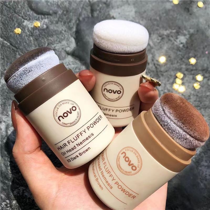 NOVO artefacto de cabeza de aceite polvo esponjoso control de aceite de cabello polvo esponjoso Bangs aceite de la cabeza aceite de la línea del cabello eliminación de polvo suelto cabello seco