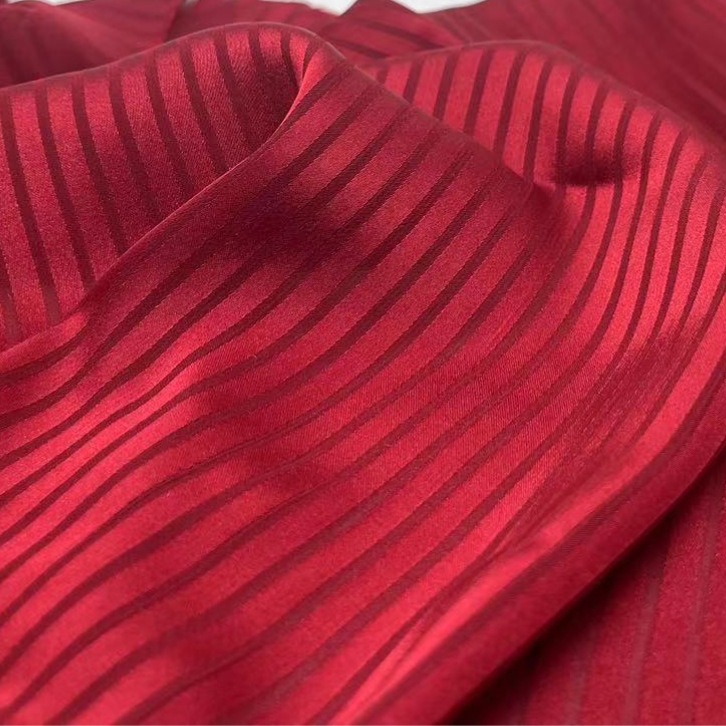 仿醋酸條紋緞面布 條紋色丁提花面料  Lilota襯衫禮服緞面時裝面