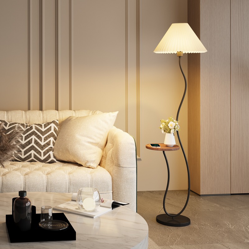 Nordic Floor Lamp Living Room Pleated Rack Wireless Recharging Integrated Living Room Sofa Coffee Table Table Lamp Bedroom Atmosphere Lamp Nordic Floor Lamp Living Room Pleated Rack Wireless Recharging Integrated Living Room Sofa Coffee Table Table Lamp Bedroom Atmosphere Lamp