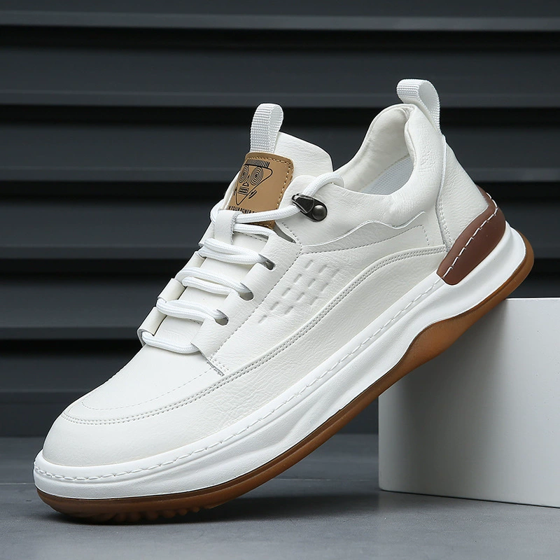 Мужская обувь из натуральной кожи весной дикий тренд дышащая маленькая белая обувь мужская летняя полая дыра кожаная обувь мужская повседневная обувь