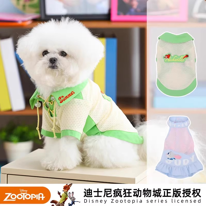 Disney Crazy Animal City Judy Nick Summer Cool Ropa para perros pequeños Bichon Pet Cat Dog Ropa para perros