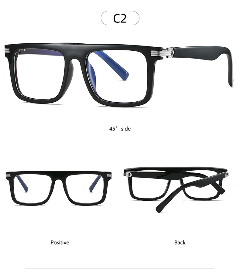 Retro Square Reading Glasses Men's Non-prescription Frame Versatile_voghion.com