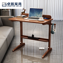 懒人笔记本电脑桌实木边几可移动沙发边卧室床边桌子小型创意书桌