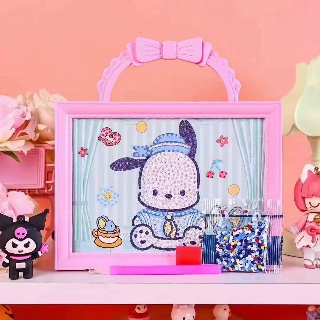 Marcos de fotos portátiles dibujos animados de diamantes juguetes infantiles hechos a mano juguetes para niñas diy regalo interactivo padre-hijo al por mayor