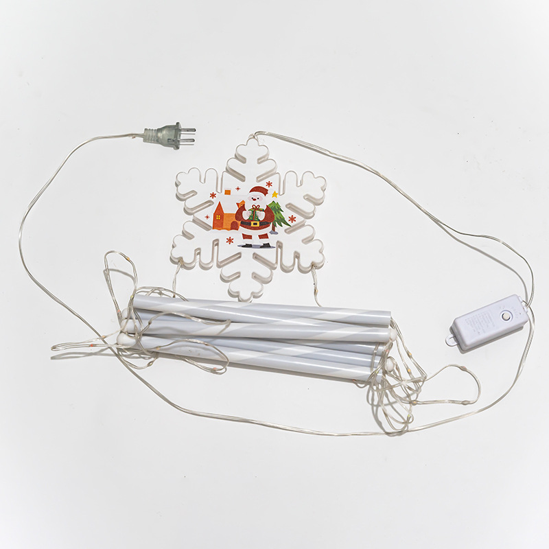 Nueva decoración de Navidad Papá Noel escalada escalera cadena árbol de Navidad decoración de pared luz ambiente nieve escalera luz