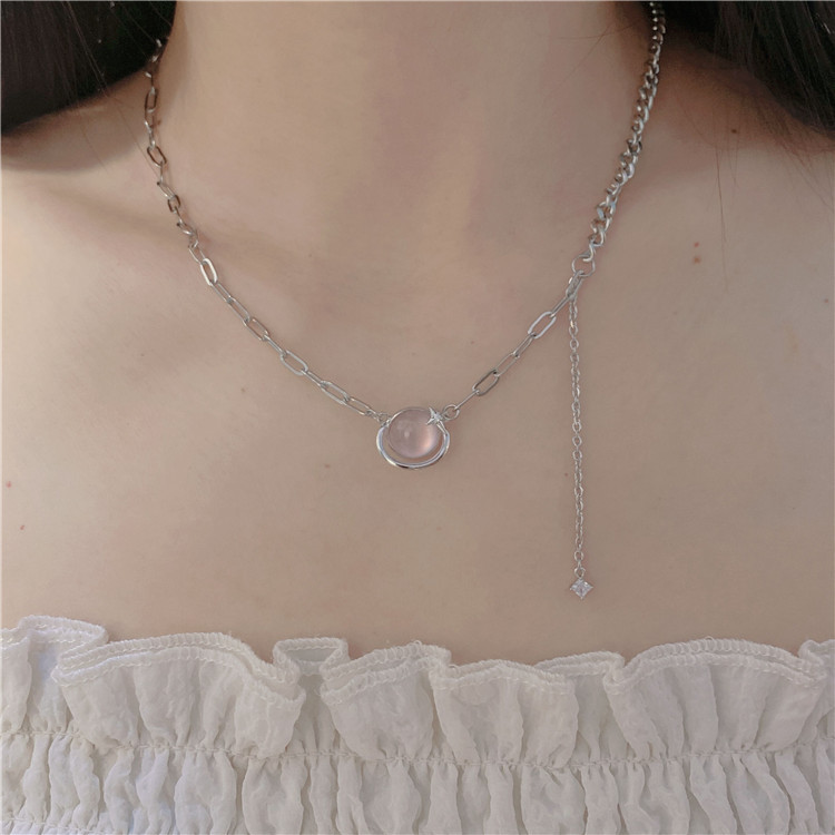 Fashion Heart Shape Titanium Steel Patchwork Pendant Necklace 1 Piece