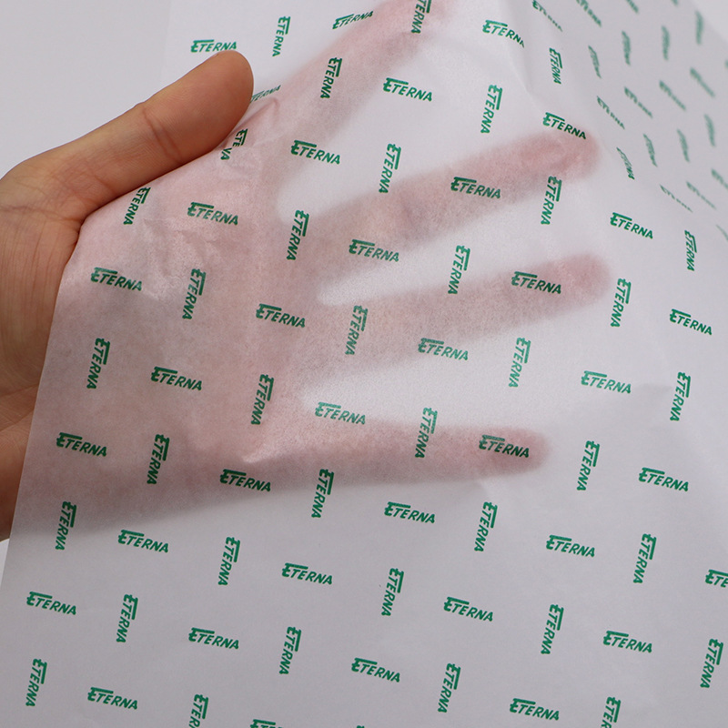 24g de papel de cera de papel de pera Impresión de logotipo patrón translúcido papel de copia papel de embalaje ropa forro Personalización de papel