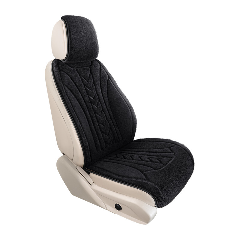 2025 New Ferret Velvet Graphene Heated Stuffed Winter Car Cushion Car Single Seat Cushion Three-Piece Set