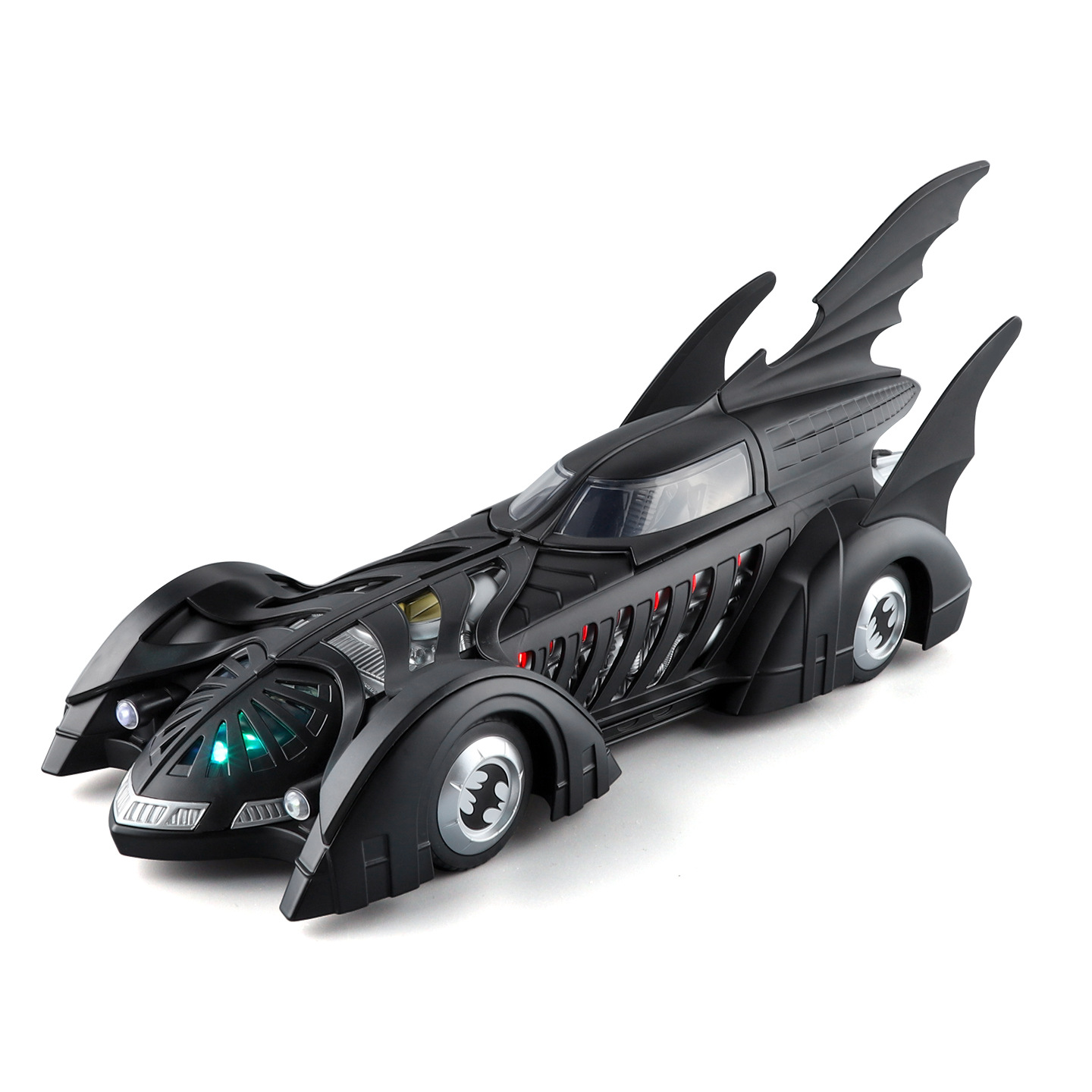 Auténtico autorizado 1: 24 versión de pulverización Batmobile 1995 modelo de aleación retorno de simulación sonora y óptica coleccionista de automóviles deportivos adornos