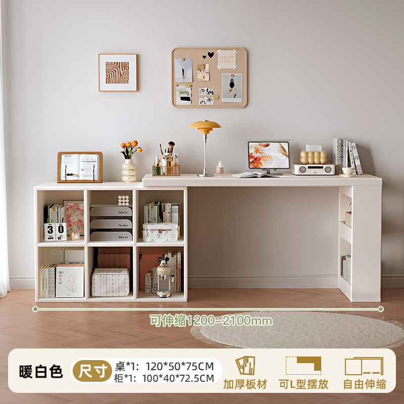 Escritorio doble, hogar, estudiante, computadora, escritorio, dormitorio, tocador para niñas, escritorio de esquina, estantería, escritorio integrado