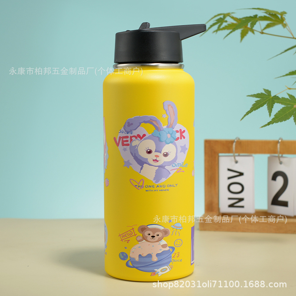 Olla espacial de dibujos animados explosiva transfronteriza, termo, olla portátil de acero inoxidable 304, nuevo punto portátil portátil portátil al por mayor