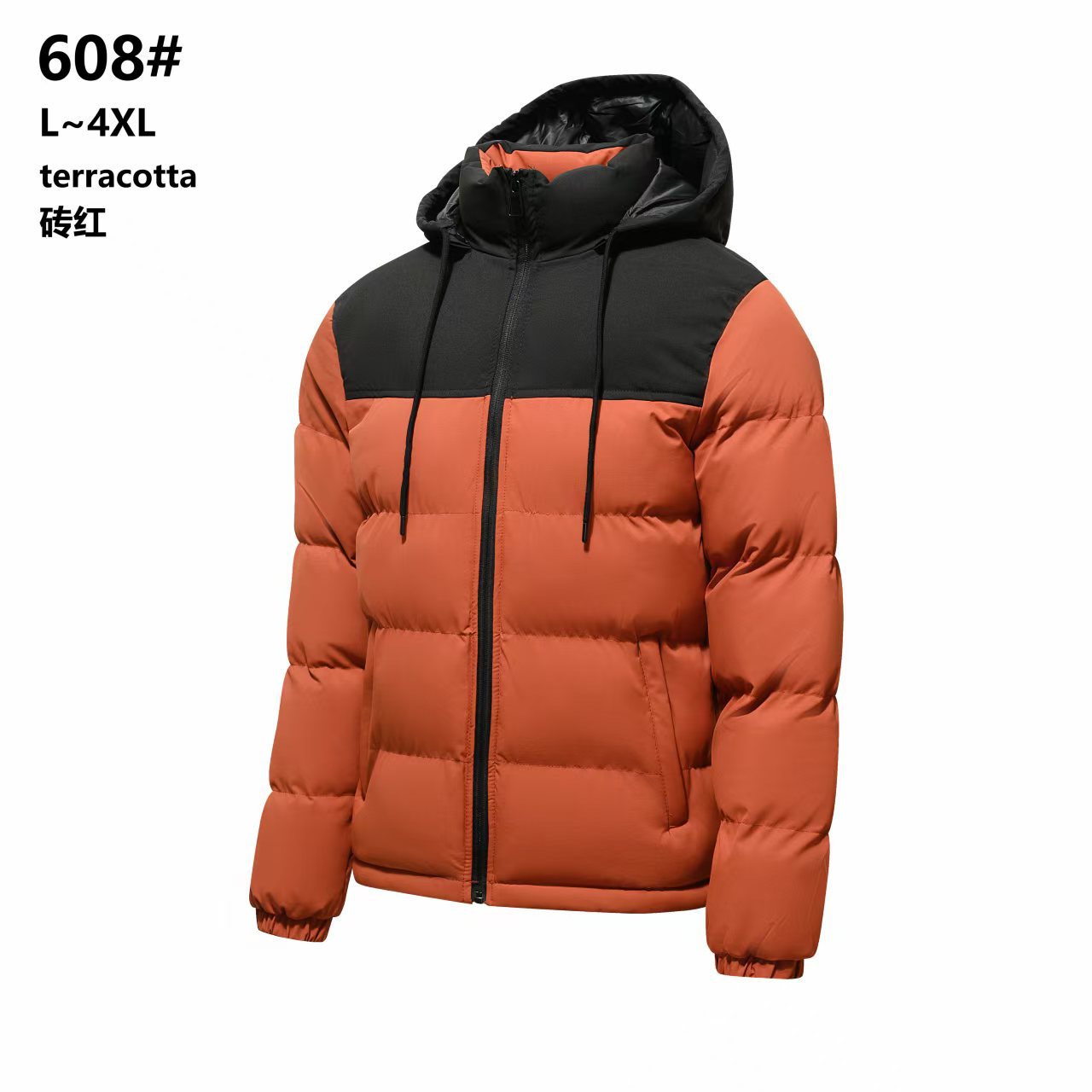 Graphene cotton jacket, a popular cross-border product, men's winter thickened warm cotton coat, foreign trade wholesale, color-blocked hooded cotton jacket