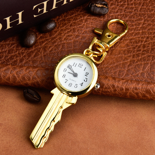 Fashion quartz watch necklace gold key quartz pocket watch quartz watch key chain hanging watch manufacturer wholesale