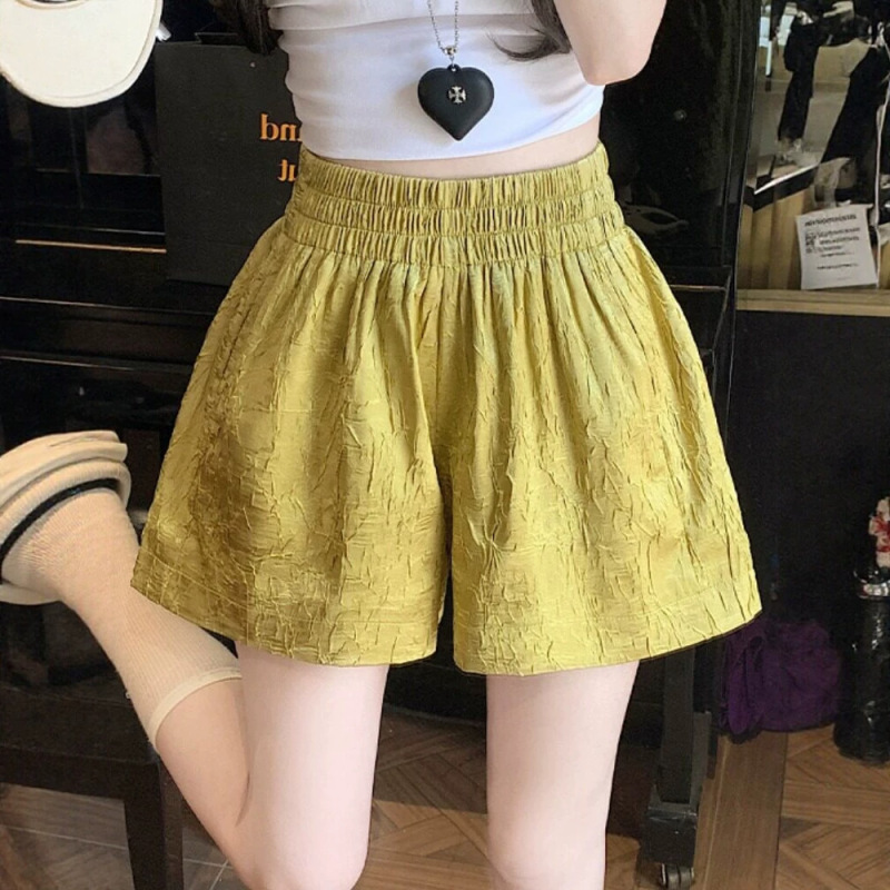 Old Money Style Retro Textured Pants for Women, Summer Acetate Satin Ice Silk Shorts, A-Line Wide-Leg Hot Pants 12064 Old Money Style Retro Textured Pants for Women, Summer Acetate Satin Ice Silk Shorts, A-Line Wide-Leg Hot Pants 12064