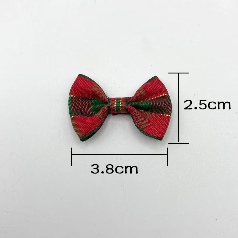 Children's Christmas bow DIY material bow semi-finished product High-quality red and green checkered bow