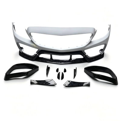 C200 C260 front and rear — Big Surrounded - imp-semi-carbon-front-bumper