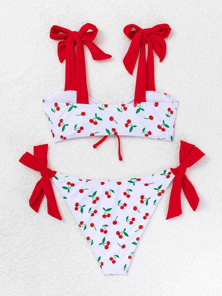 Women's Cherry 2 Pieces Set Bikinis Swimwear display picture 5