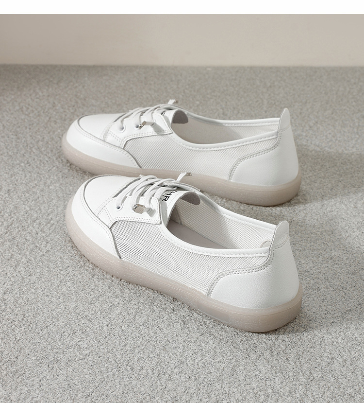Giày sneaker nữ đế bằng phong cách Đức huấn luyện, mặt lưới thoáng khí, nhẹ, dễ phối đồ — A180E Màu be chi tiết 23