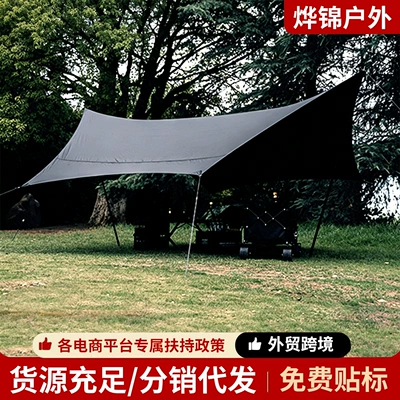 Outdoor Camping Vinyl Hexagonal Canopy Tent Picnic Sunshade Rainproof Sun Protection Portable Outdoor Leisure Sunshade