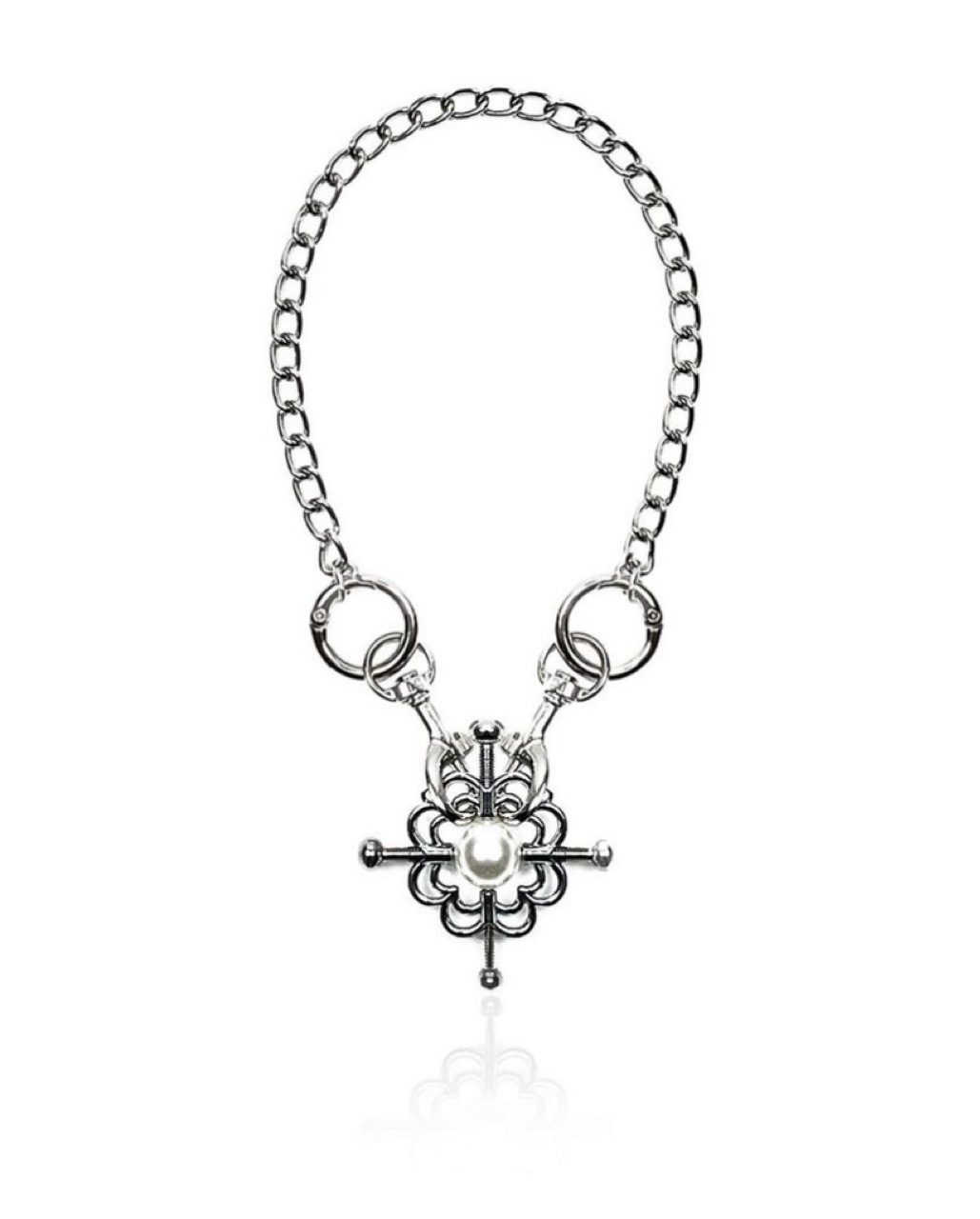 欧美夜店新款 可调节情趣乳夹吊坠项链个性潮人蹦迪夜店新款项链