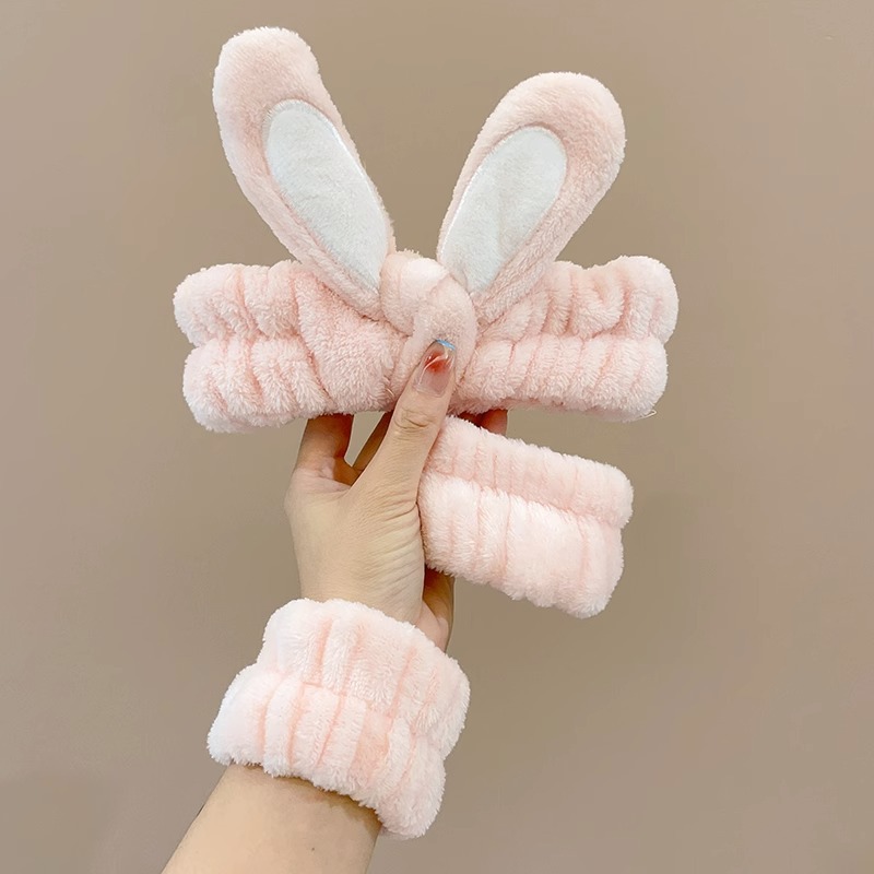 Otoño e invierno cara lavado muñeca correa brazalete a prueba de humedad sudor-absorbente sudor-limpieza lavado a prueba de salpicaduras artefacto de agua lindo protector de muñeca de felpa para las mujeres