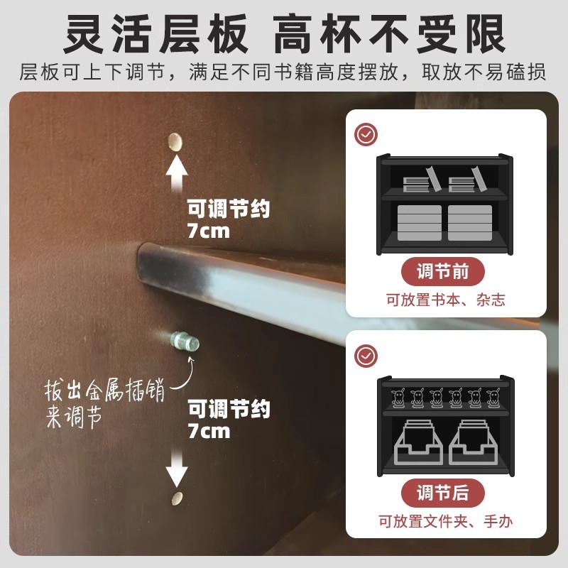 Estantería de escritorio de madera maciza para almacenamiento Estante a prueba de polvo multicapa Estante de exhibición Estante para libros pequeños en el escritorio de los estudiantes