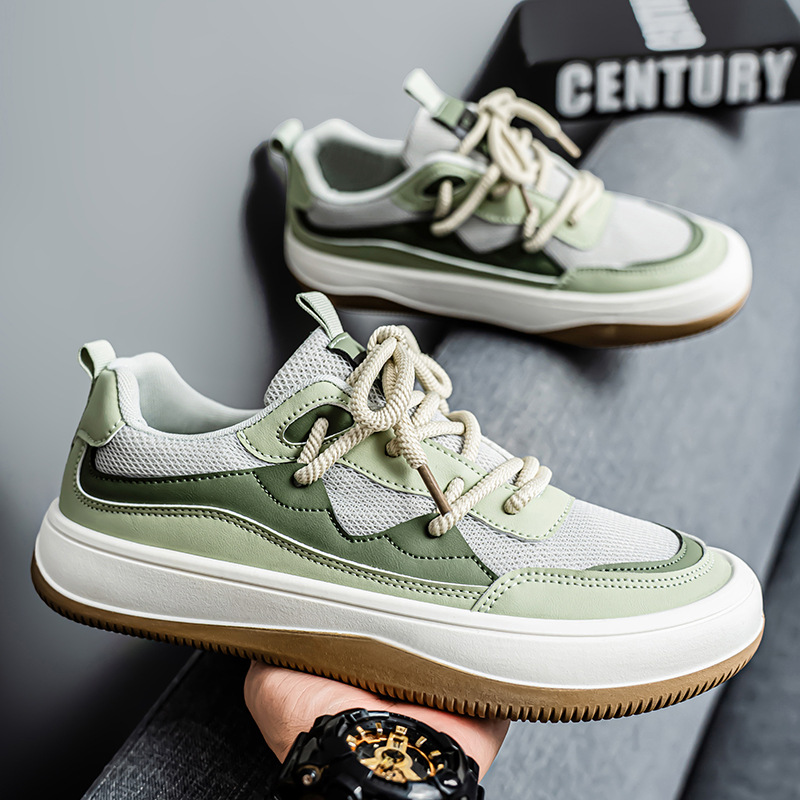 Zapatillas deportivas de primavera para hombre, ultraligeras, con suela gruesa, elásticas, estilo 2026, transpirables, antiolor, de malla, versátiles, informales y modernas.