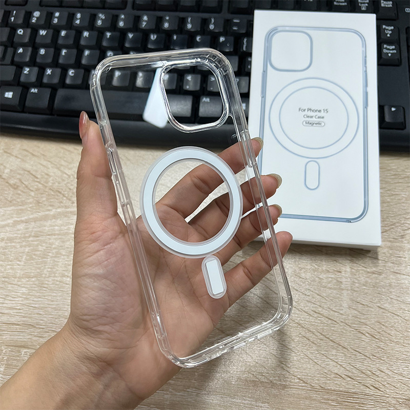 Funda magnética transparente para iPhone 17 Pro, 14, 15 Pro y 16 Pro Max, venta al por mayor.