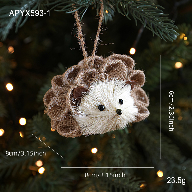 Paja trenzada seda algodón alce colgante muñeca muñeca ventana árbol de Navidad decoración de mesa decoración de Navidad