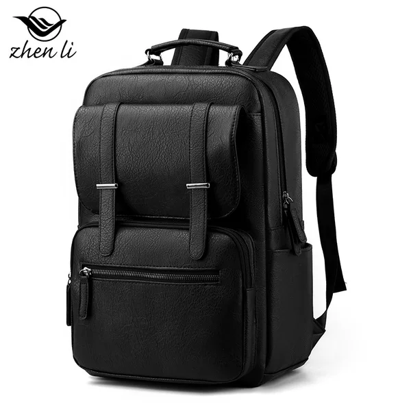 Cross-border backpack men's PU business casual backpack computer bag large capacity business trip commuter backpack wholesale
