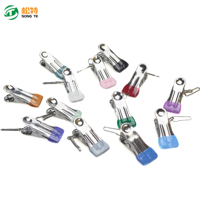 Single clip windproof buckle 3 clip non-slip clothing hat clip curtain clip multifunctional stainless steel drying small clip wholesale