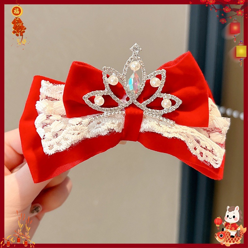 Horquilla Infantil con Borlas Chinas Hecha a Mano para Año Nuevo y Hanfu