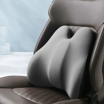 Waist support Memory Foam Car Lumbar - gray-adjusting-plate