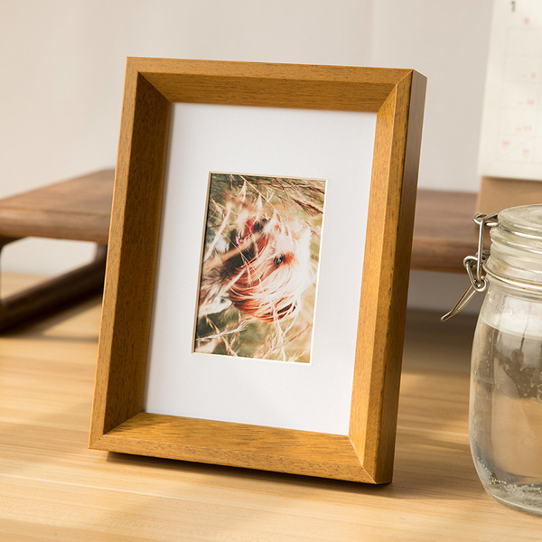 Wooden table wall photo frame from natural wood