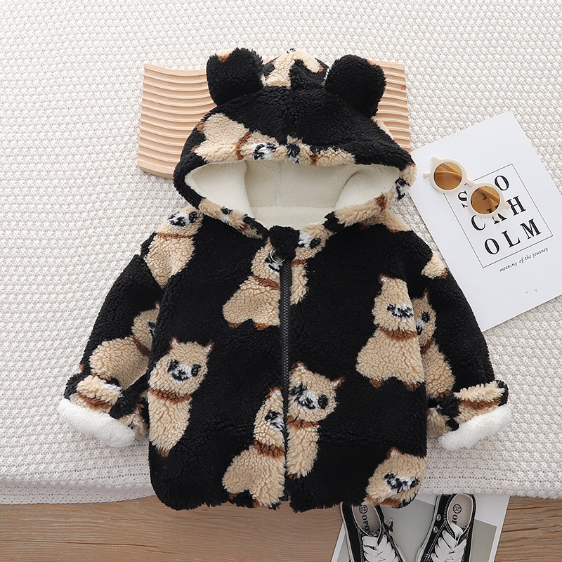 Abrigo acolchado de algodón de invierno para niños 2023 nuevo estilo occidental Abrigo acolchado de algodón forrado de lana para niños de moda bebé Otoño e Invierno chaqueta acolchada de algodón engrosada